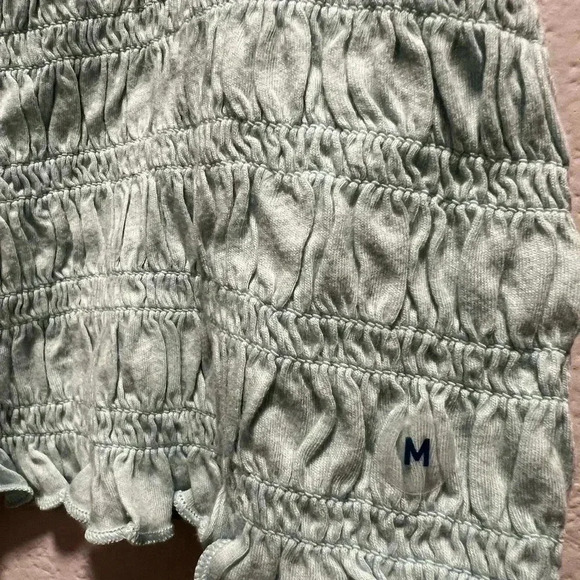 American eagle smocked crop top tank mint green medium lightweight juniors girl - Picture 4 of 7